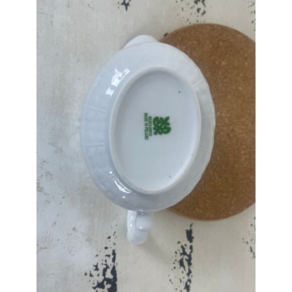 Vintage Polish White with Gold Trim Gravy Boat Creamer Dish - Picture 5 of 6